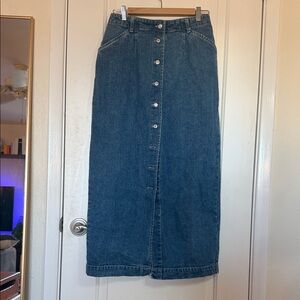 GAP Blue Denim Midi Skirt